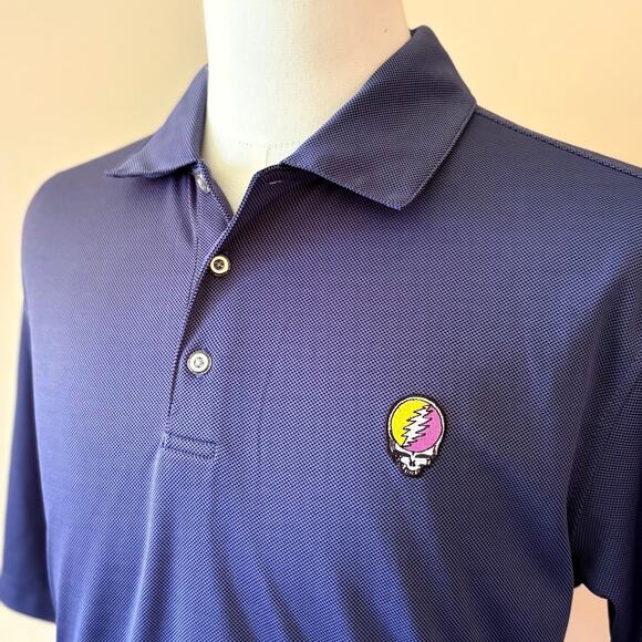 Grateful Dead Steal Your Face Cypress Point Performance Golf Shirt (L) - Picture 2 of 6